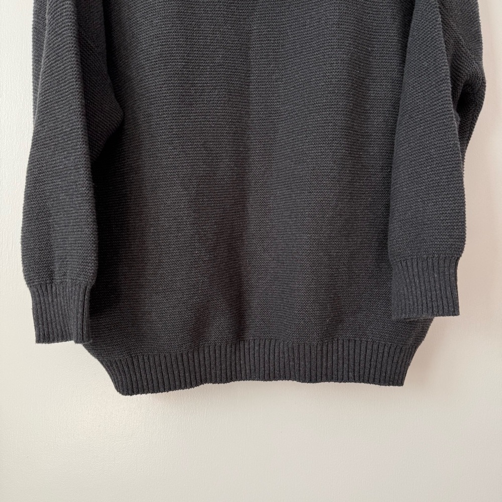 Pact Organic Cotton Hooded Open Front Cardigan with Pockets in Charcoal Gray - Picture 8 of 11